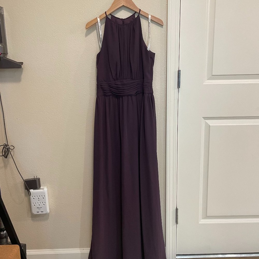 Halter Plum Bridesmaid Dress from Davids Bridal